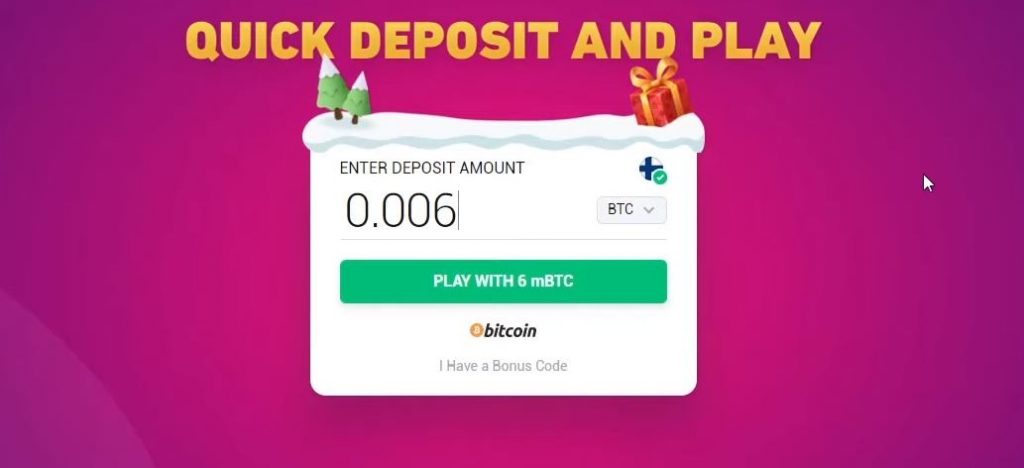 bitcoin casino deposit form